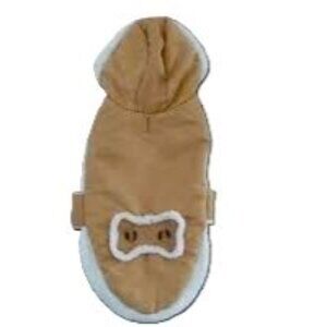 Faux Suede Fuzzy Fleece Dog Jacket Coat Small